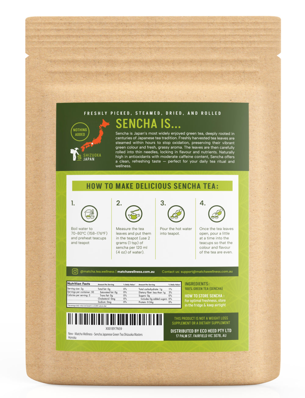 *NEW* Honyama Deep Steamed Japanese Sencha 100g - Shizuoka Masters - Matcha Wellness