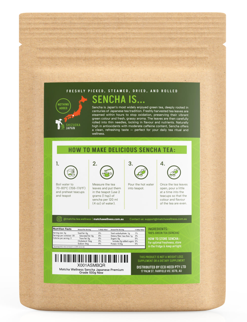 *NEW* Inaguchi Deep Steamed Japanese Sencha 100g - Shizuoka Masters - Matcha Wellness