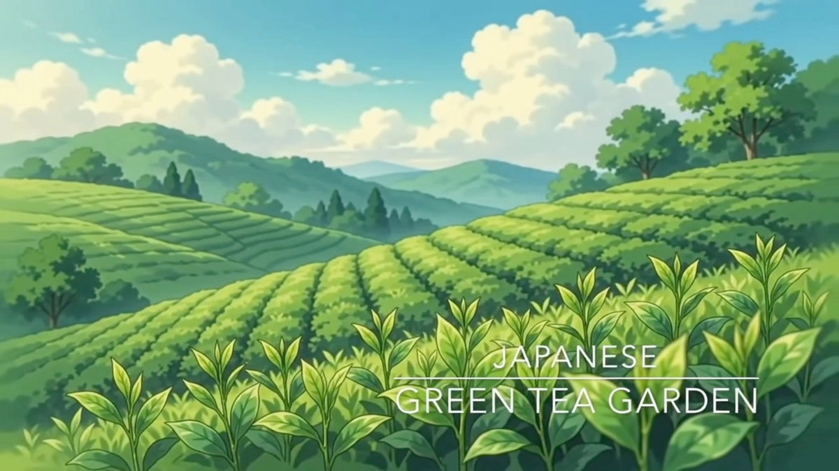 Load video: animation of how matcha is made from tea garden to grinding by matcha wellness
